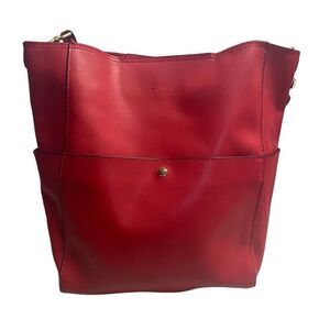BOSTANTEN Women’s Leather Hobo Bucket Shoulder Bag Red 9X5X12 SEE DESCRIPTION